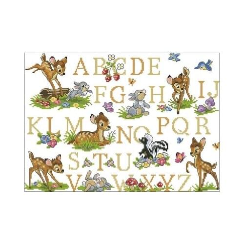 Fawn Letter Needlework,For Embroidery,DIY 14CT Unprinted Arts Cross stitch kits Set Cross-Stitching Home Decor