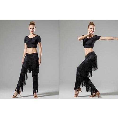Ladies Adult Modern Dance Skirt Pants Fringed Pants Latin Dance New Fringe Pants Dance Dress Latin Dress ballroom latin dress