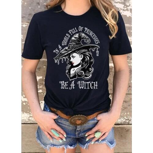 Colored Be A Witch Halloween T-shirt women 100% Cotton funny tumblr casual graphic grunge quote Fashion unisex tee top tshirt
