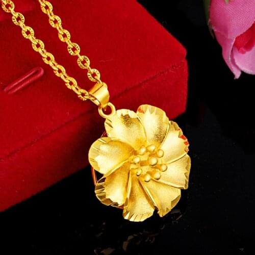Fashion Women Gold Plated Hollow out Flower Pendant Chain Necklace Jewelry Gift necklace pendant gold подвеска с фианитом