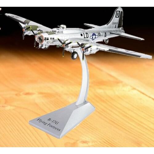1:72 B-17 Bomber Air Force Helicopter Metal Model w/ Dispaly Stand Office Ornaments Silver