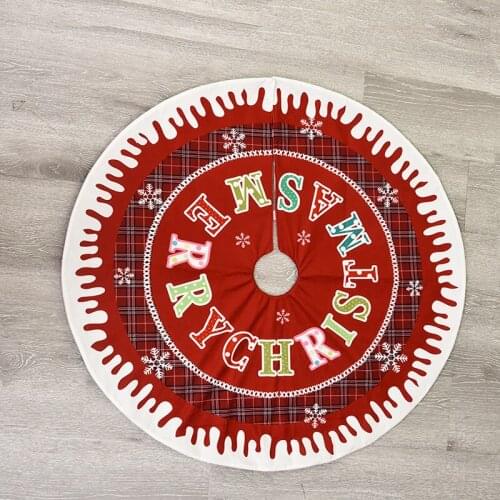 1pc Dia 90cm/122cm Plaid Snowflake Merry Christmas Tree Skirts Gift Home New Year Decor Christmas Decorations Xmas Tree Skirt