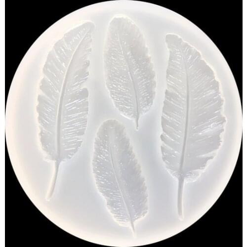 Silicone Resin Mold Pendant Feather Shape Molds Uv Epoxy Resin Mold For DIY Cellphone Paste Crafts Jewelry Making Tools