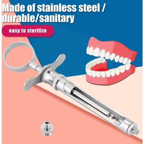 Stainless Steel Anesthetic Aspirating Syringe Professional Dentist Surgical Instruments 1.8ml