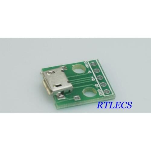 2pcs DIY Micro USB B type Receptacle Female Socket to DIP 4 Pin Through Holes PCB Adapter Connector 2.54 mm Soldered Converter