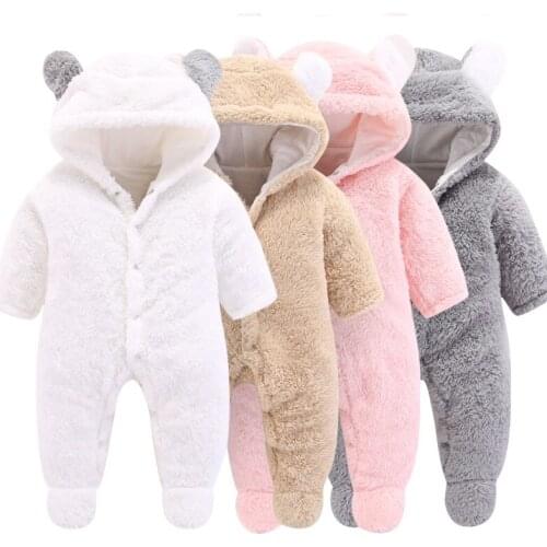 2020 Baby girl outfit Autumn Winter Infant Clothing Thick Fluff Baby Rompers For Baby Girls Jumpsuit Newborn Baby Boys Clothes