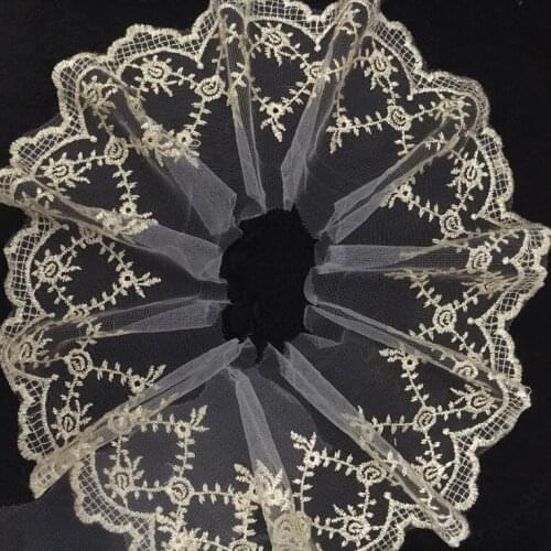 3 Meters 14cm Width Gold Lace Trims Cosplay Costume Party Stage Performance Decoration Lace Fabric Ribbon Wedding Sewing Crafts