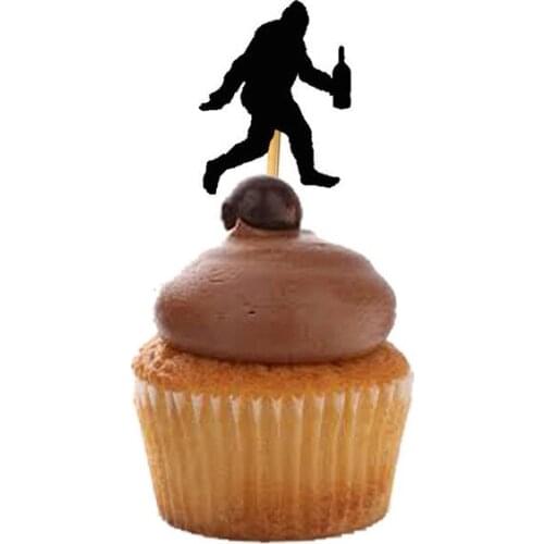 Bigfoot Brings The Wine party cupcake toppers Food Picks toothpicks wedding bachelorette bridal shower party decorations