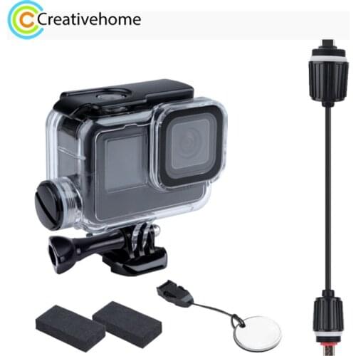 For GoPro HERO9 Black 30m Charging Waterproof Housing Case with Buckle Basic Mount & Screw