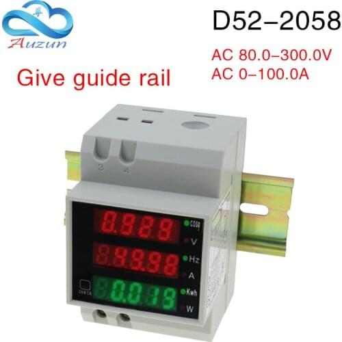 D52-2058 digital display voltage meter frequency meter power factor power meter AC80.0-300.0V AC 0-100.0A