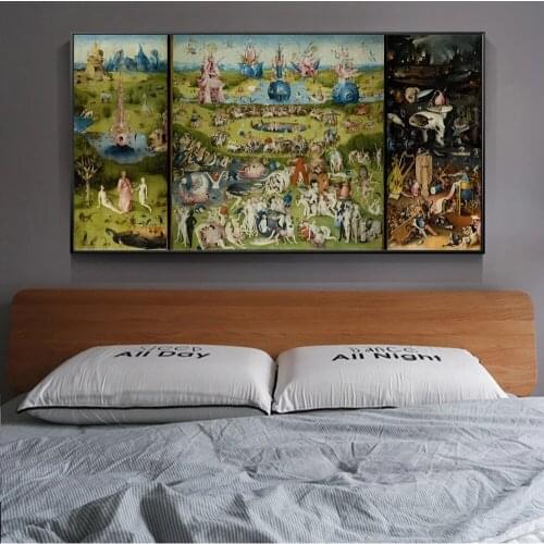 The Garden of Earthly Delights Canvas Art Paintings Reproductions Bosch Hieronymus Canvas Art Prints For Living Room Cuadros