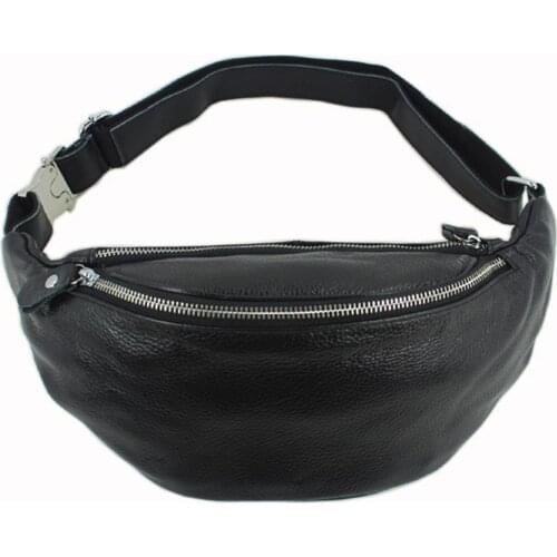 Classic Fashion Mens Leather Waist Bag Mens Leather Waist Bag Small and Large Capacity