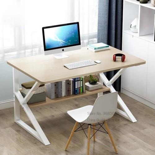 Computer Laptop Desk Modern Style Computer Table with Bookshelf Wooden Standing Desks for Home Office Living Room