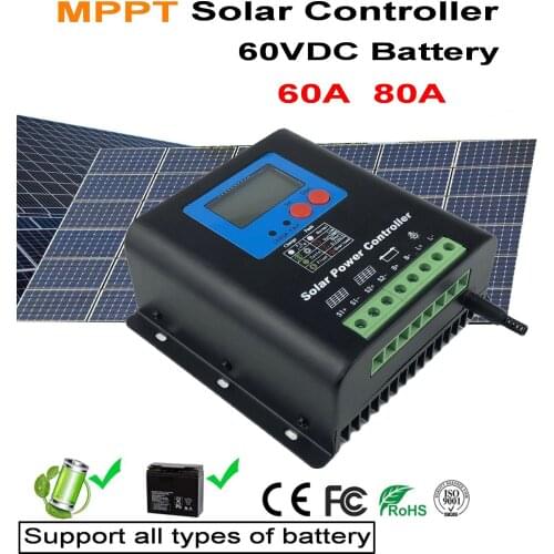 MPPT Solar Panel Cells Charger Controller 60A 80a Booster Adjustable 60V 72V all type Batteries Voltage Regulator Dropshipping