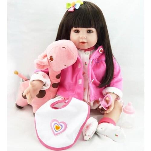 55cm Silicone Vinyl Reborn Baby Doll Toys Girl Brinquedos Lifelike Fashion Princess 22" Toddler Doll Birthday Gifts For Kids