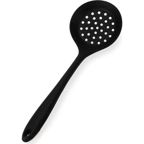 Kapmore 1pc Food Grade Silicone Slotted Spoon Non Stick Long Handle Slotted Scoop Skimmer Spoon Kitchen Tools Accessories