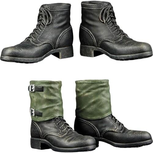 1:6 Scale Plastic WWII German Soldier Combat Boot Shoes for 12'' Action Figure