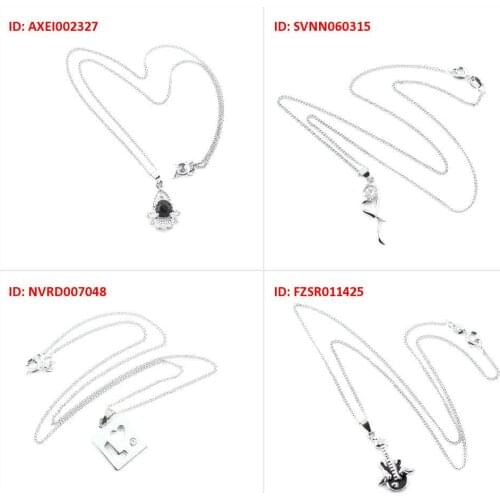 Fashion Jewelry Necklace Pendent Black Rhinestones Water Drop White Rhinestone Heart Shape Zircon LOVE Sign Enamel Guita