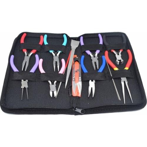 8 PCS Jewelry Pliers Set Beading Making Repair Tool Kit 4.5inch Round-Nose Pliers