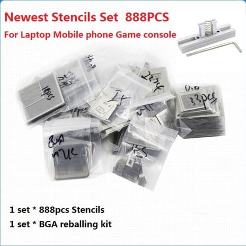888Pcs Newest Direct Heating BGA Stencils Set For Laptop Tablet Moble Phone Game Console Complete IC Chip Reballing Stencil