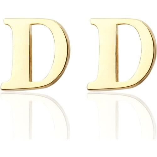 New Brand gold A-Z letter D Shirt Cufflinks for Men Jewelry Wedding Groom Alloy Cuff Links French Business Abotoaduras Gift