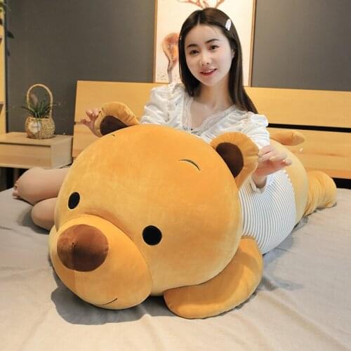 New Soft Cute Cartoon Lying Plush Stuffed Bear Big Toys Teddy Bear Doll Lovely Animal Children Birthday Gift Bear Plush Pillow