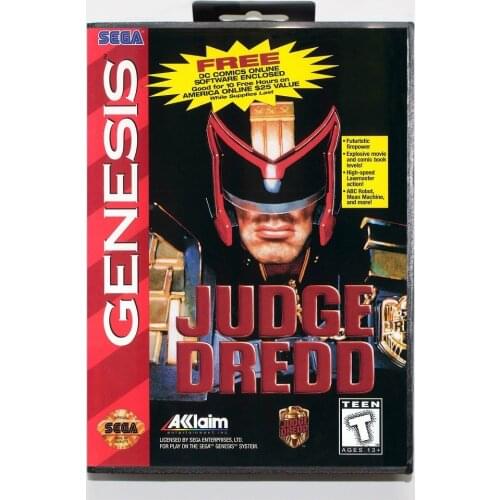 New 16 bit MD game card - judgedredd with Retail box For Sega genesis system