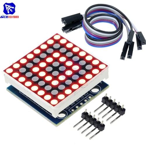 Diymore MAX7219 8x8 LED Dot Matrix Module Common Cathode MCU Control LED Display Board 5Pin Dupont Cable for Arduino DIY Kit