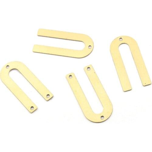 20pcs Raw Brass U Shaped Charms Connector Pendant For Handmade Earrings Jewelry Findings Making Supplies 26*12mm