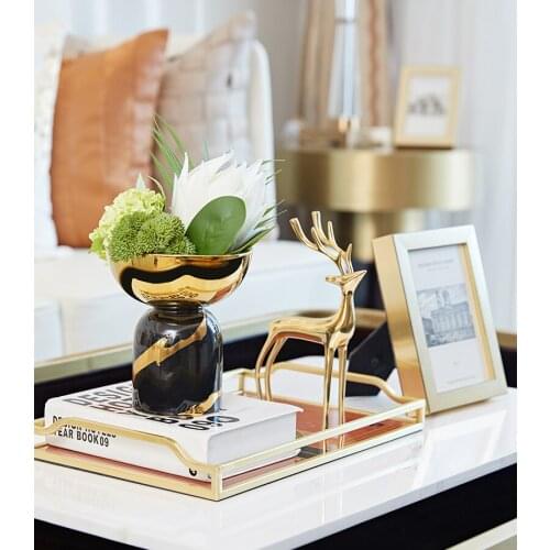 Luxury Decorative Cylinder for Home Decor Unique Modern Creative Desktop Ceramic Flower Vase