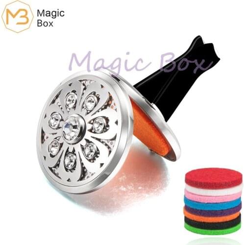 Sliver color aromatherapy diffuser necklace jewelry car perfume locket essential oil diffuser car clip aroma locket perfume