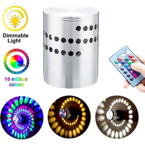 3W Spiral LED Wall Sconce RGB Ceiling Light For Art Gallery Decoration Walkway Bedroom Porch Hotel Lamp Led Wall Lamp Hot Sale
