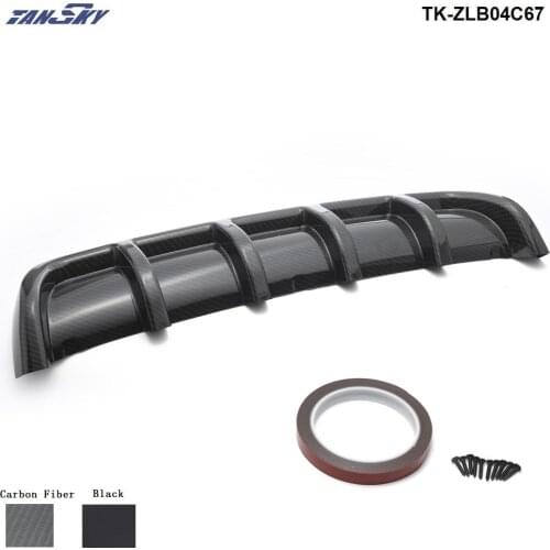 Tansky - Universal ABS Car Rear Shark Fin Style Curved Addon Bumper Lip Diffuser 6 Fins Shark Style Diffuser TK-ZLB04C67