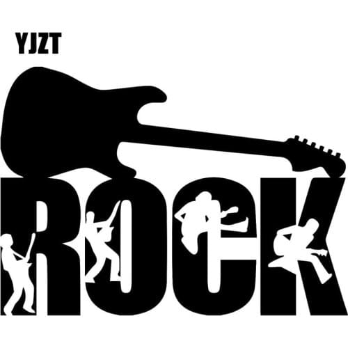 YJZT 20x14.4CM ROCK Guitar Silhouette Originality Vinyl Decals Car Sticker Car-styling S8-0749