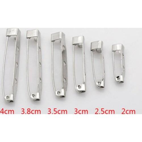 50pcs Brooch Base Back Bar Pins Jewelry Findings Making 15/20/25/32/38/40/45mm Clip Safty Catch Findings Pin Back Brooch