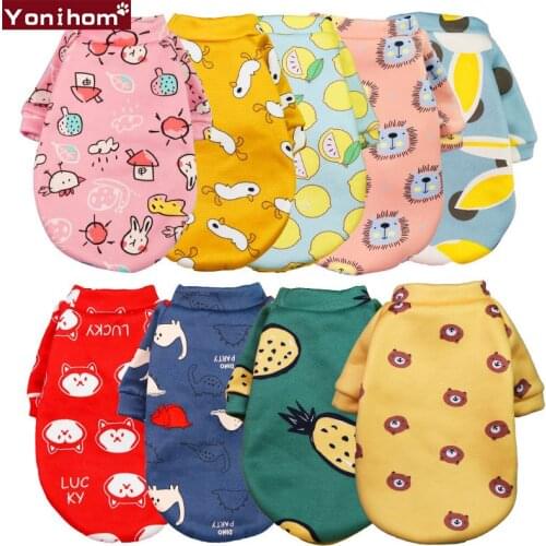 Cute Print Small Dog Hoodie Coat Winter Warm Pets Clothes for Chihuahua Shih Tzu Sweatshirt Puppy Cat Pullover Dogs Pet Clothing