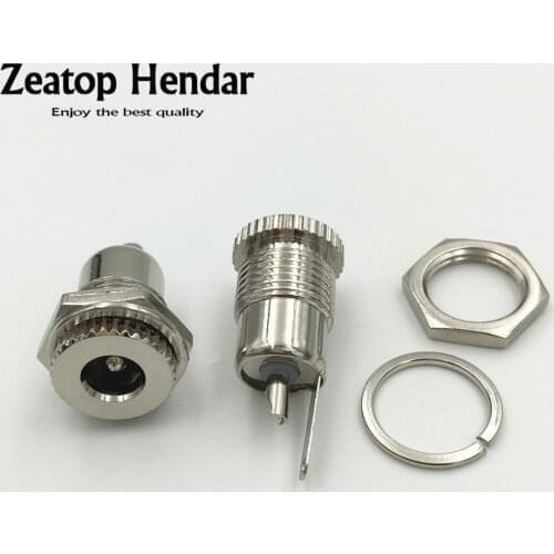 1Pcs Brass 5.5 mm x 2.1mm / 5.5 mm x 2.5 mm DC Power Jack Socket Female Panel Mount DIY Connector adapter