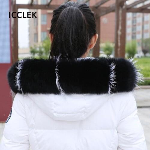 100% Natural Fox Fur Collar Real Fur Hat Striped Women Down Jacket Hood Trim Female Winter Warm Fur Scarves Neck Caps Shawl