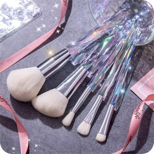 5/10Pcs Crystal Makeup Brushes Set Transparent Cosmetic Brush Eye Shadow Eyebrow Professional Blush Make Up Brush Tool