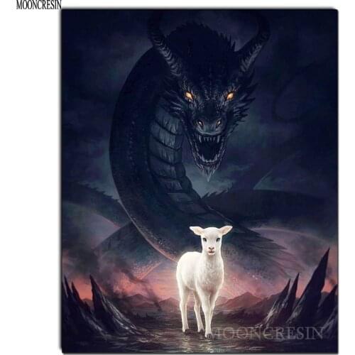 Diy Diamond Painting Cross Stitch Viper Monster & Lamb Needlework 3D Diamond Embroidery Full Round Mosaic Decoration Resin Kits
