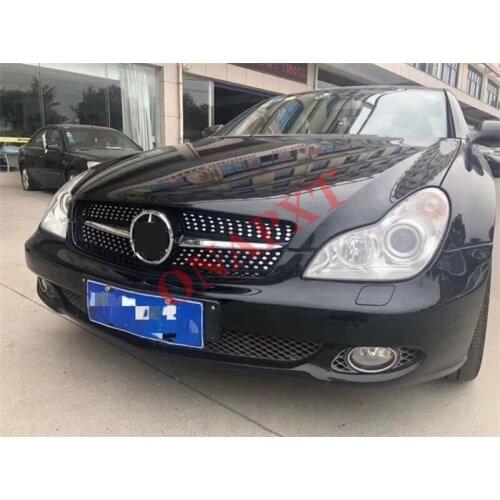 AMG Diamond Style Plastic Front Bumper Grill Mesh Racing Middle Grill Center Vertical Bar 2005-2010 For Mercedes-Benz CLS W219