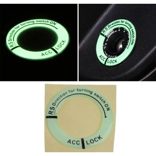 Car Glow Key Ring Hole Sticker Lumunous Ignition Switch Cover Motorcycle Decal H8WE