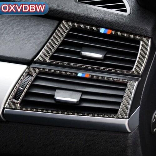 Car Accessories Carbon Fiber Conditioning Outlet Frame Decor Back for BMW e70 e71 X5 X6 AC Vents Trim Refit Stickers