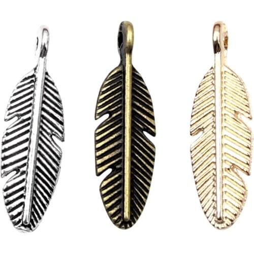 30-50pcs 21x6/31X6/33X9mm Jewelry Findings Metal Alloy Leaves Charm Pendants Jewelry Making Bracelet Necklace Accessories DIY