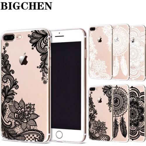Floral Lace Mandala Case For Coque iPhone 11 Pro XS Max XR Soft TPU Silicone cases for iPhone 8 7 6 6s Plus 5S 5 SE Phone Cover