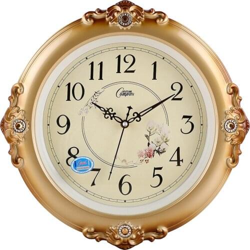 Europe White Wall Clock Vintage Luxury Large Simple Shabby Chic Clocks Living Room Wall Watches Home Decor Farmhouse Decor Gift