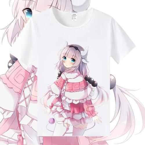 Miss Kobayashis Dragon Maid Cosplay T Shirt Toru KannaKamui Cartoon Summer T-Shirt Japanese Anime Top Tee Cosplay Costume