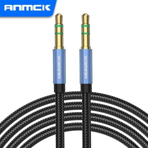 Anmck 3.5mm Audio Cable Stereo Aux Cables Jack to Jack 3.5 Male to Male Audio Extension Cord For Car PC Headset Speaker Cable