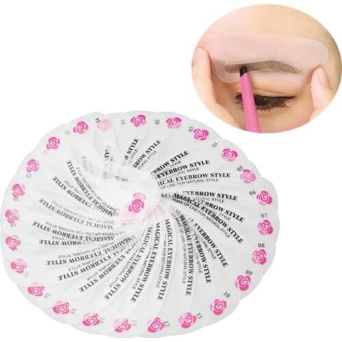 Reusable Eyebrow Stencil Eye Brow Ruler Stencils for Arrows Eyebrows Makeup Tools Drawing Styling Grooming Shape Template Card