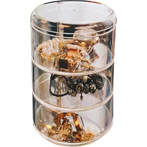Transparent 360 Degrees Rotary Multilayer Jewelry Storage Box As A Gift For Girl